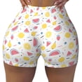 thumbnail image 1 of Naloa Tropical Fruit Biker Shorts for Women Seamless Scrunch Short Women’s Yoga Shorts for Gym Running Sport Shorts - Large, 1 of 9