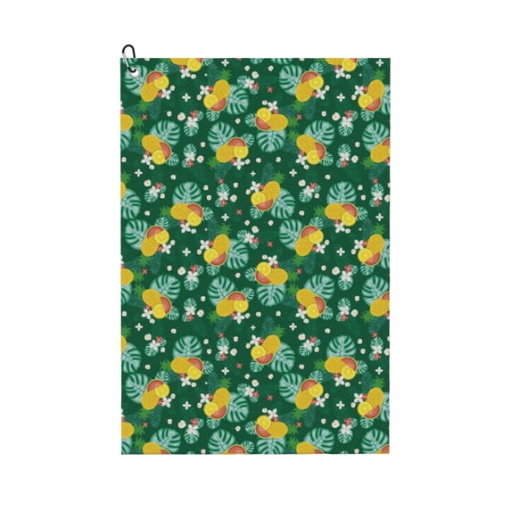 Naloa Tropical Fruit Golf Towel Golf Gift for Men and Women Golf Towel with Carabiner Clip to Quickly Remove Mud, Dirt and Sweat