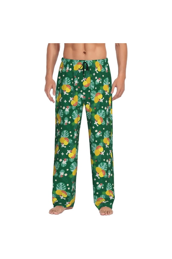 Tropical Fruit Pajama Pants Men, PJ Bottoms, Sleep & Lounge Pants-Small
