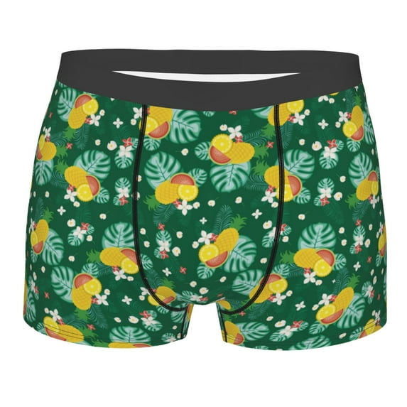 Naloa Tropical Fruit Print Mens Underwear - Boxers for Men, Classic Briefs for Men