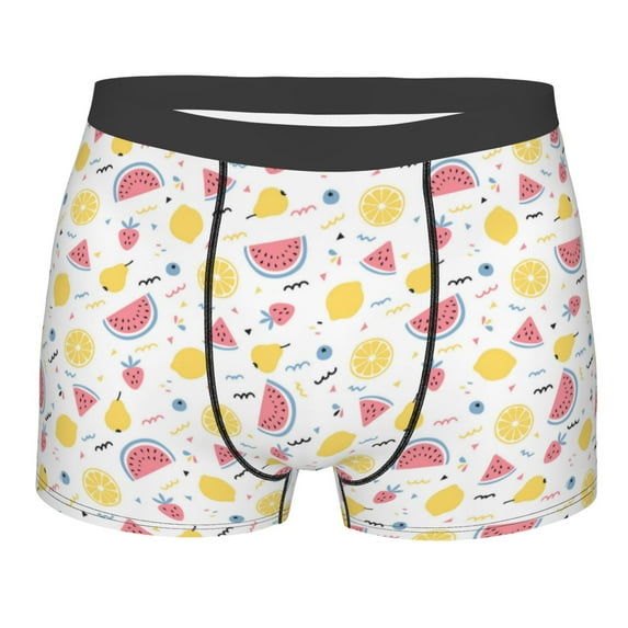 Naloa Tropical Fruit Print Mens Underwear - Boxers for Men, Classic Briefs for Men