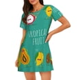 thumbnail image 1 of Naloa Tropical Fruit Print Women Nightgowns,Womens Loungewear,Short Sleeve Sleepwear,Comfy Ladies Nightdress, 1 of 6