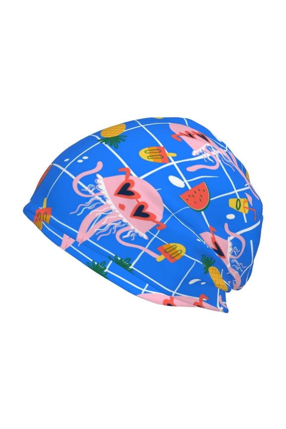 Tropical Jellyfishes Beanie for Men Women Knitted Unisex Winter Hat Beanies Cap Knit Cuffed Beanies Hats