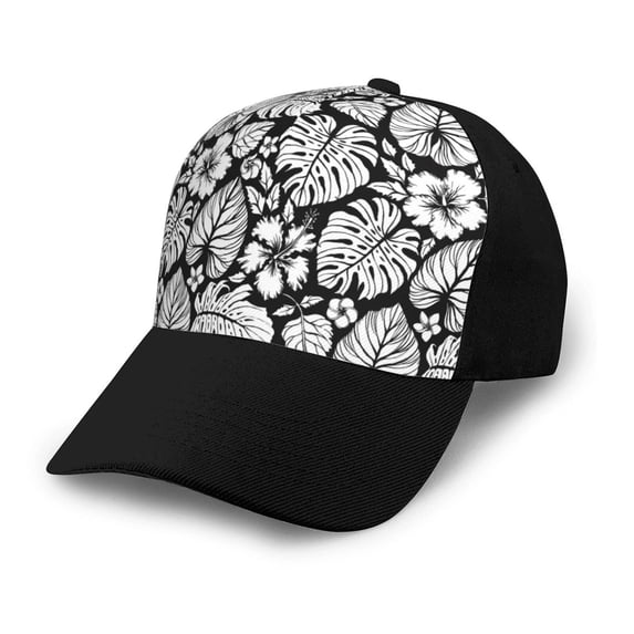 Naloa Tropical Leaves Adult adjustable Print Baseball Hat, Patchwork curved brim baseball capfor Men and Women, One Size
