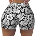 thumbnail image 1 of Naloa Tropical Leaves Biker Shorts for Women Seamless Scrunch Short Women’s Yoga Shorts for Gym Running Sport Shorts - Small, 1 of 9