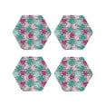 thumbnail image 1 of Naloa Tropical Leaves Leather Coasters for Drinks, Durable Drink Coasters 4 Set for Tabletop Protection, Luxurious Home Décor and Housewarming Gift ( {designName})Hexagon, 1 of 6