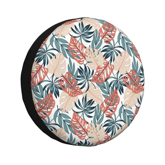 Naloa Tropical Leaves PVC Leather Spare Tire Wheel Cover for Car Truck SUV Camper Trailer Universal Fit many size16 inch
