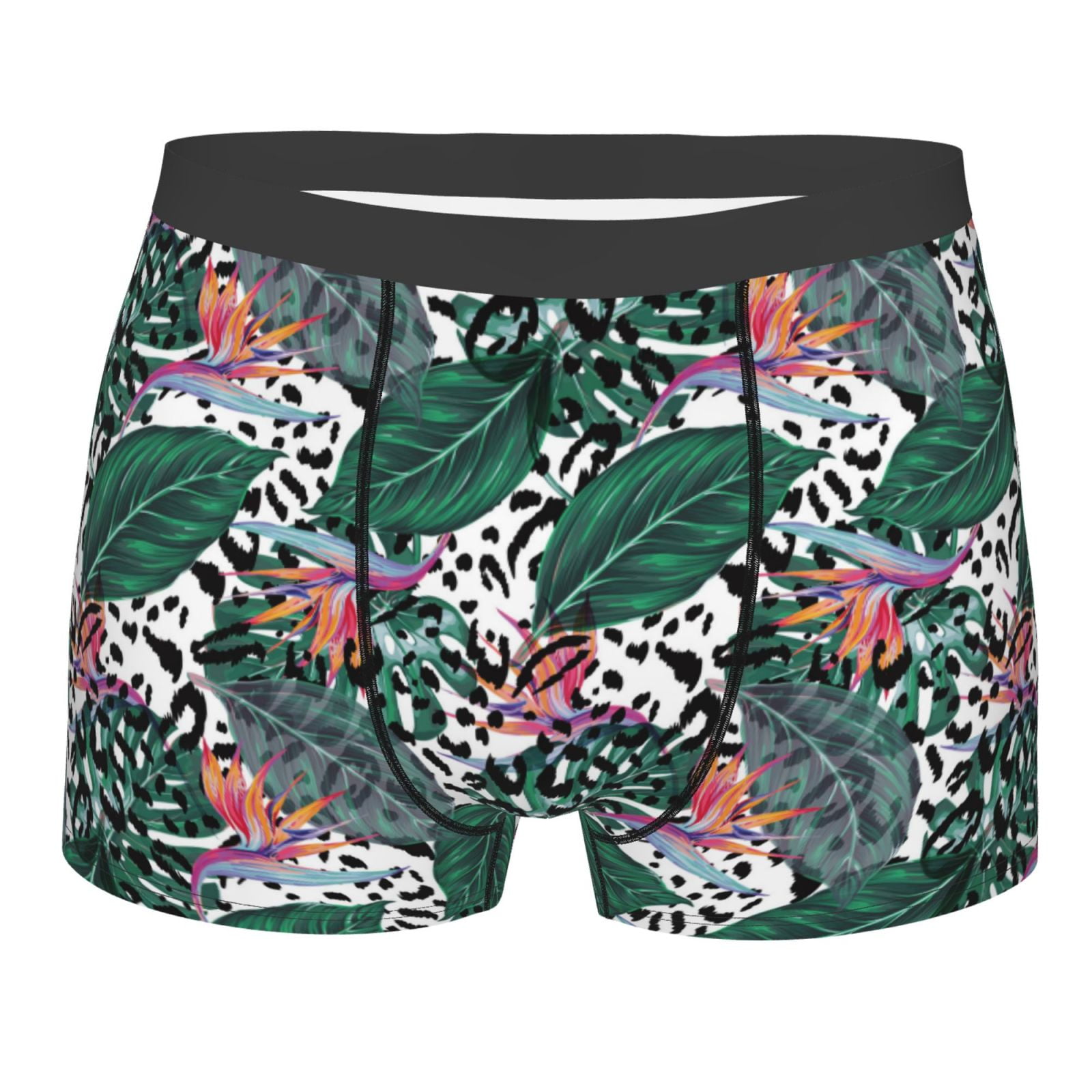 Naloa Tropical Leaves Print Mens Underwear - Boxers for Men, Classic ...