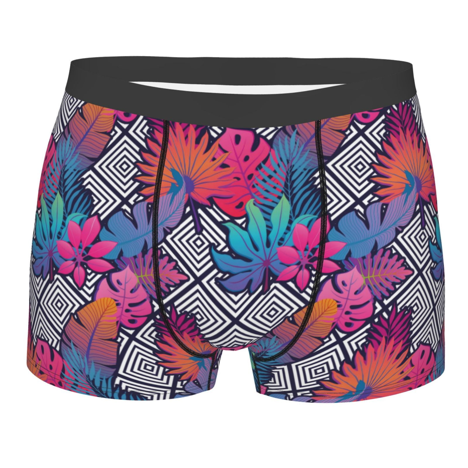 Naloa Tropical Leaves Print Mens Underwear - Boxers for Men, Classic ...