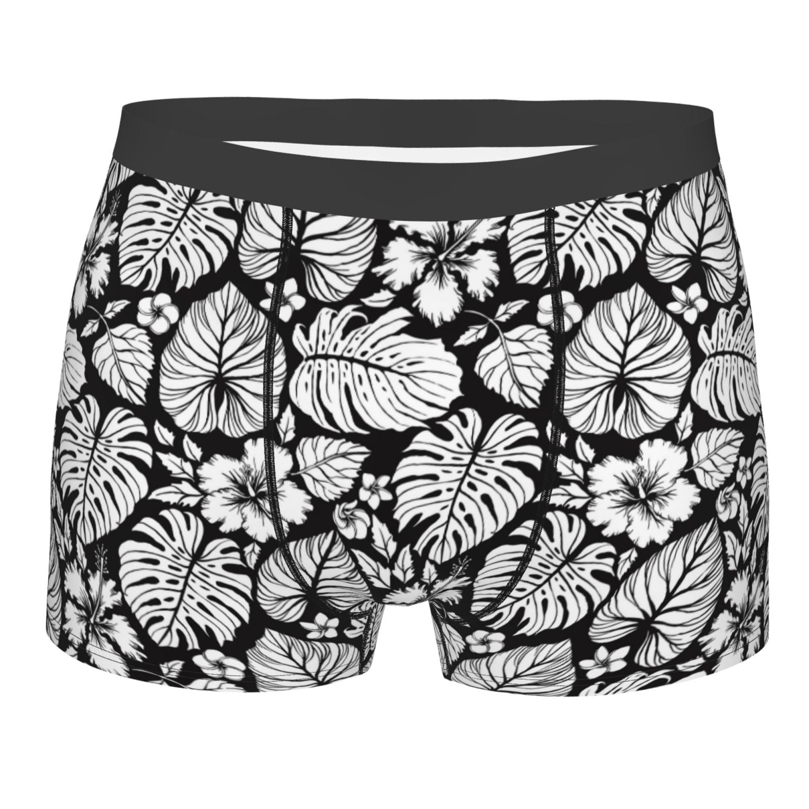 Naloa Tropical Leaves Print Mens Underwear - Boxers for Men, Classic ...