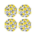 thumbnail image 1 of Naloa Tropical Lemon Leather Coasters for Drinks, Durable Drink Coasters 4 Set for Tabletop Protection, Luxurious Home Décor and Housewarming Gift ( {designName})Octagon, 1 of 6