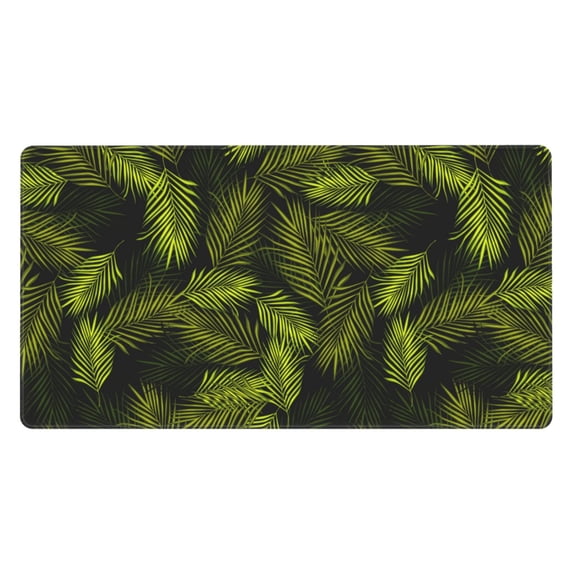 Naloa Tropical Palm Leaves Fern Leaf Gaming Mouse Pad Large Mouse Mat Long Extended Desk Pad Non-Slip Rubber Mice Pads Stitched Edges Thin Pad (16x29.5 Inch)