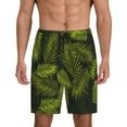thumbnail image 1 of Naloa Tropical Palm Leaves Fern Leaf Men's Short Pajama Pants, Lounge Comfort Shorts with Elasticized Waistband and Side Pockets - 4X-Large, 1 of 9