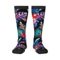 thumbnail image 1 of Naloa Tropical Palm Leaves Thigh High Socks Extra Long Stretchy Sock Women Over Knee High Opaque Stocking Daily Wear, 1 of 6