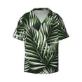 thumbnail image 1 of Naloa Tropical Palm Leaves1 Men's Loose Fit Cuban Collar Short-Sleeve Shirt with Button-down and Chest Pocket for Everyday Wear Outings - 4X-Large, 1 of 7