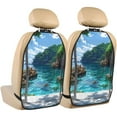 thumbnail image 1 of Naloa Tropical Paradise Window View 2Pcs Anti-Kick Back Seat Cover Kick Mat, Car Seat Protector with 3 Storage Pockets, 1 of 8