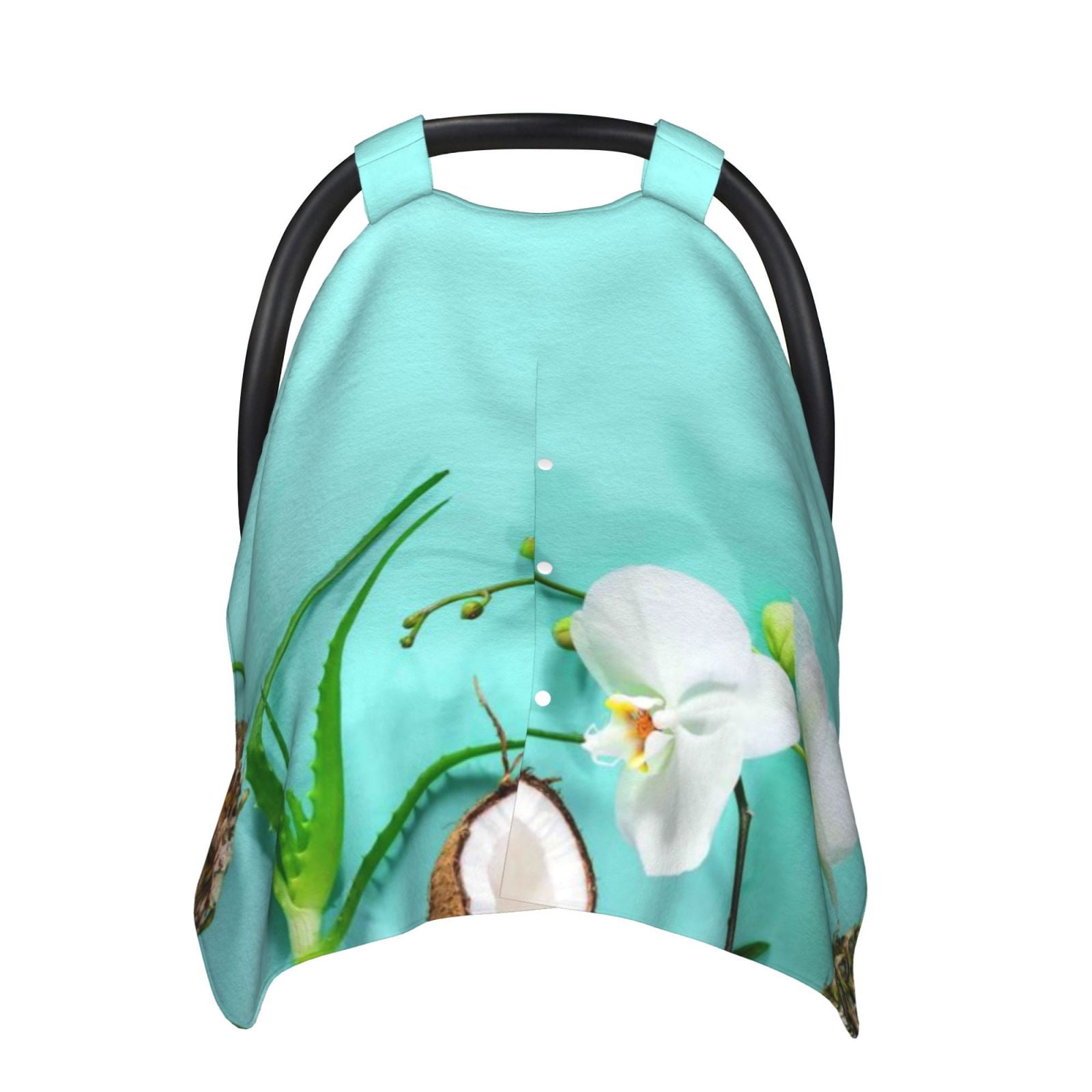 Naloa Tropical Pineapple Baby Car Seat Cover, Breathable Baby Carrier Cover, Multiuse Baby Carrier Cover & Nursing Breastfeeding Cover