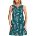 thumbnail image 1 of Naloa Tropical Pineapple Print Women's Summer Spring Casual Beach Sundress,Vacation Sleeveless Tank Crewneck Loose Dresses, 1 of 7