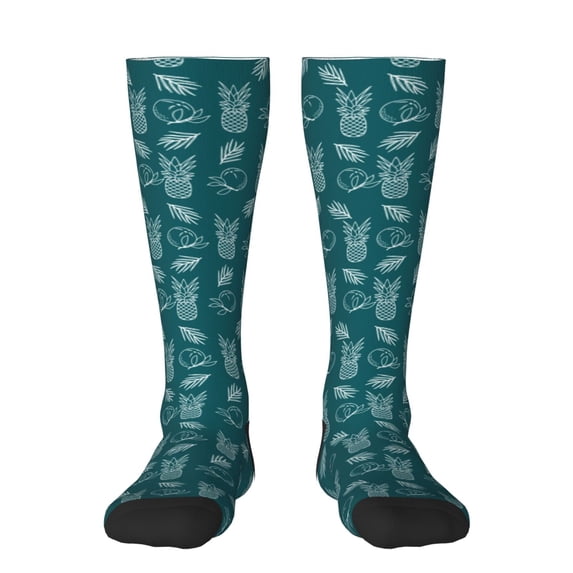 Naloa Tropical Pineapple Thigh High Socks Extra Long Stretchy Sock Women Over Knee High Opaque Stocking Daily Wear