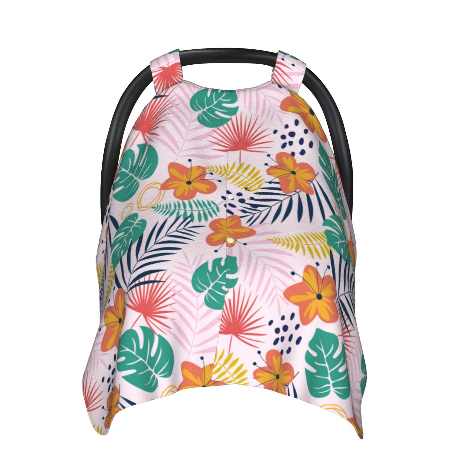 Naloa Tropical Plants Baby Car Seat Cover, Breathable Baby Carrier Cover, Multiuse Baby Carrier Cover & Nursing Breastfeeding Cover