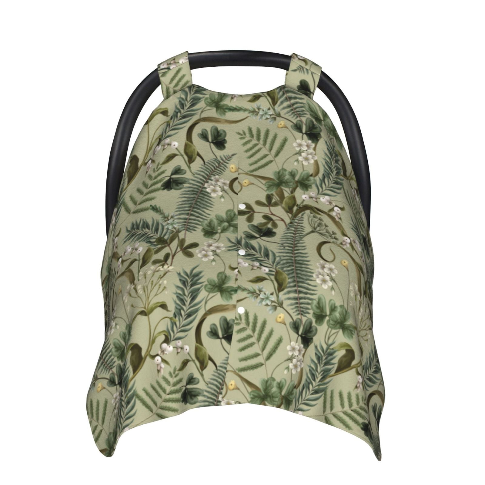 Naloa Tropical Plants Green Baby Car Seat Cover, Breathable Baby Carrier Cover, Multiuse Baby Carrier Cover & Nursing Breastfeeding Cover