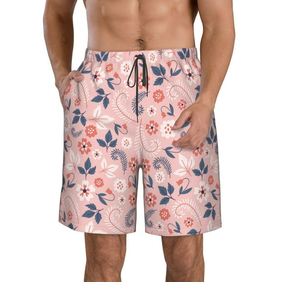 Naloa Tropical Plants Men's Beach Shorts, Surfing shorts, Swim trunks, Quick Dry Swim Trunks for Surfing Beach Fun - Small