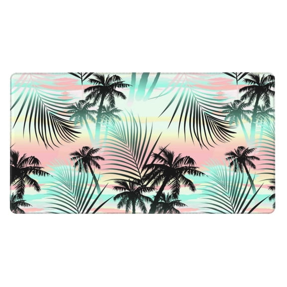Naloa Tropical Summer Palm Gaming Mouse Pad Large Mouse Mat Long Extended Desk Pad Non-Slip Rubber Mice Pads Stitched Edges Thin Pad (16x29.5 Inch)
