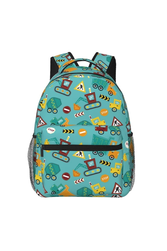 Trucks And Excavators Print Solid Color Tie Formal Necktie for MenSuitable for business, daily life, work