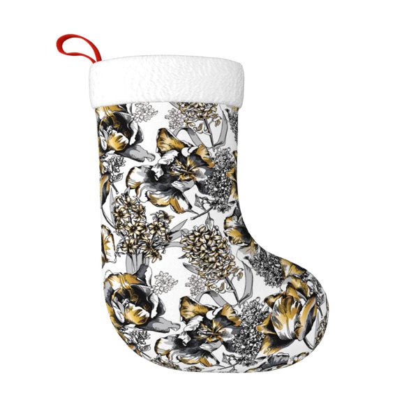 Naloa Tulips Flowers Christmas Stockings Decorations, Xmas Ornaments, DIY Personalized Farmhouse Decor for Home Family Party Tree