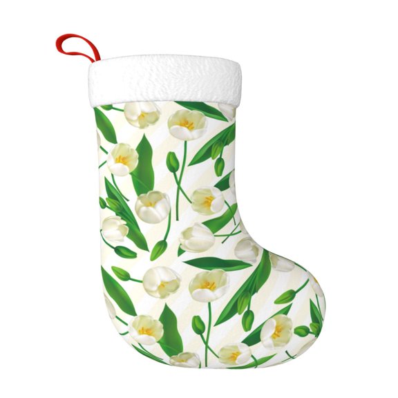 Naloa Tulips Flowers Christmas Stockings Decorations, Xmas Ornaments, DIY Personalized Farmhouse Decor for Home Family Party Tree