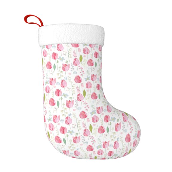 Naloa Tulips Flowers Christmas Stockings Decorations, Xmas Ornaments, DIY Personalized Farmhouse Decor for Home Family Party Tree