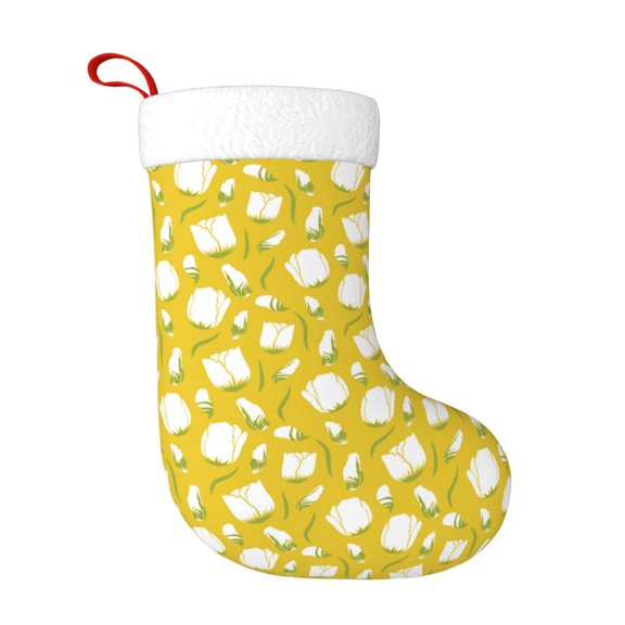 Naloa Tulips Flowers Christmas Stockings Decorations, Xmas Ornaments, DIY Personalized Farmhouse Decor for Home Family Party Tree
