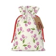 thumbnail image 1 of Naloa Tulips Flowers Drawstring Christmas Bags, 3D Xmas Gift Bags, Christmas Wrapping Bags, Xmas Goodie Bags, Treat Pouch Bags, Party Favor Bags-Medium, 1 of 9