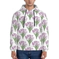thumbnail image 1 of Naloa Tulips Flowers Men's Casual Hooded Collar Drawstring Hoodies Pullover Sweatshirts Casual Long Sleeve Shirts-Small, 1 of 7