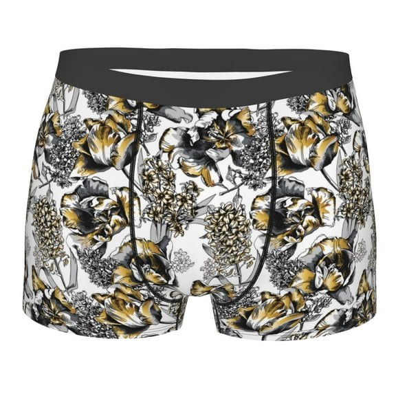 Naloa Tulips Flowers Print Mens Underwear - Boxers for Men, Classic Briefs for Men