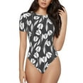 thumbnail image 1 of Naloa Tulips Flowers Women's Short-Sleeved Onesie, One-Piece Swimsuit for Parties, dates, clubs - Medium, 1 of 9
