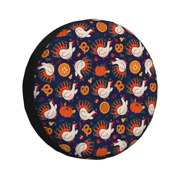 Naloa Turkey And Thanksgiving PVC Leather Spare Tire Wheel Cover Spare Tire Cover, for Car Truck SUV Camper Trailer Universal Fit(14-17in)-15 inch