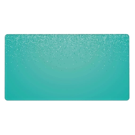 Naloa Turquoise Glitter Gaming Mouse Pad Large Mouse Mat Long Extended Desk Pad Non-Slip Rubber Mice Pads Stitched Edges Thin Pad (16x29.5 Inch)