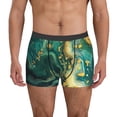 thumbnail image 1 of Naloa Turquoise Golden Swirl Mens Underwear - Boxers for Men, Mens Boxer Briefs, Classic Briefs for Men-X-Large, 1 of 5