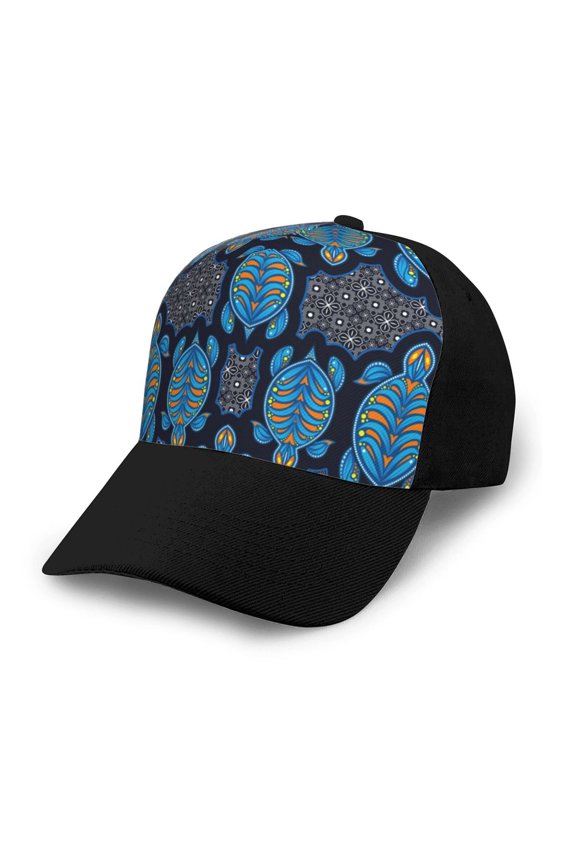 Turtle Adult adjustable Print Baseball Hat, Patchwork curved brim baseball capfor Men and Women, One Size