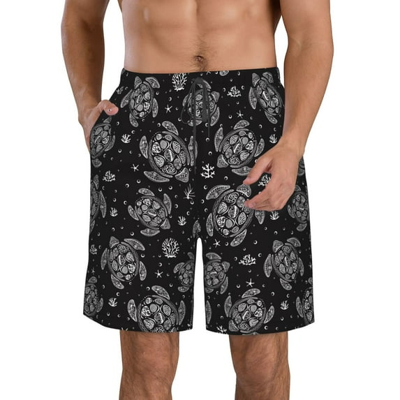 Naloa Turtle Men's Beach Shorts, Surfing shorts, Swim trunks, Quick Dry Swim Trunks for Surfing Beach Fun - Medium