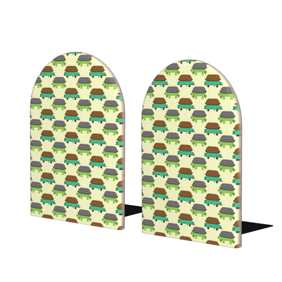 Naloa Turtle On Skateboard 2 Pcs Bookend Large Capacity Office Book Ends for Home Office Library School Study Decoration