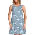 thumbnail image 1 of Naloa Turtle Print Women's Summer Spring Casual Beach Sundress,Vacation Sleeveless Tank Crewneck Loose Dresses, 1 of 7