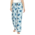 thumbnail image 1 of Naloa Turtle Print Women’s Ultra-Soft Comfy Pajama Lounge Pants with Pockets & Drawstring, 1 of 8