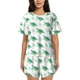 thumbnail image 1 of Naloa Turtle Women's Short-Sleeved Pajama Set, Loungewear, Summer pajamas, Breathable Cozy - 4X-Large, 1 of 9