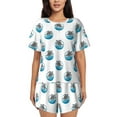 thumbnail image 1 of Naloa Turtle Women's Short-Sleeved Pajama Set, Loungewear, Summer pajamas, Breathable Cozy -, 1 of 9