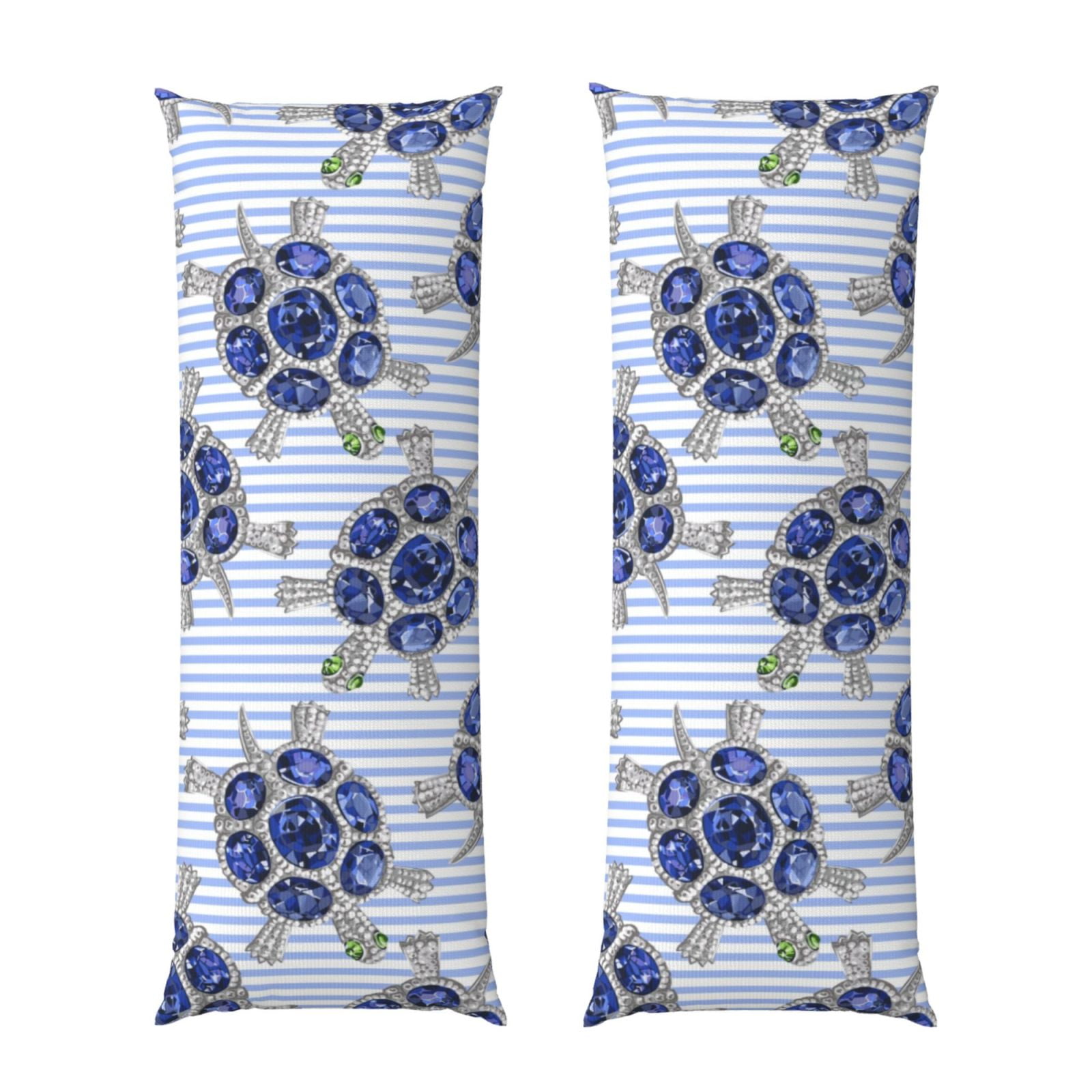 Naloa Turtle with Blue Stones Super Soft 20x60 Body Pillow Case,Long Side Hidden Zipper（PILLOWS ARE NOT INCLUDED）