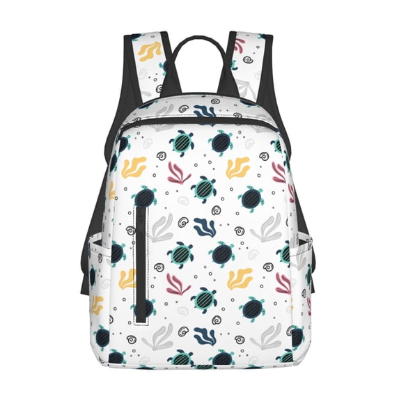 Naloa Turtles And Corals Print Lightweight DayBackpack Suitable for school, work, shopping, travel, etc.