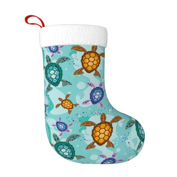 Naloa Turtles And Sea Christmas Stockings Decorations, Xmas Ornaments, DIY Personalized Farmhouse Decor for Home Family Party Tree