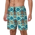 thumbnail image 1 of Naloa Turtles And Seahorses Print Men Swim Trunks with Compression Liner ,Board Shorts,Men's Swim Shorts with Drawstring and Elastic Waistband-Medium, 1 of 6